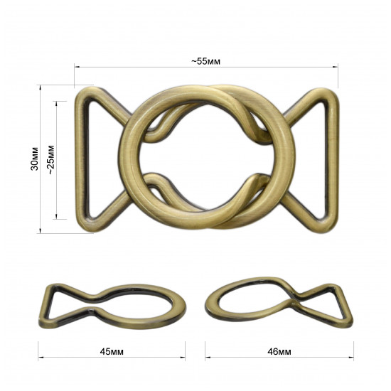 Пряжка металлическая папа-мама 0407ПРМ